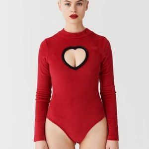 lazy oaf velour bodysuit NWT UK 8